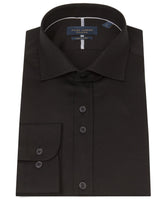 Long Sleeve Stitch Detail Classic Black Shirt